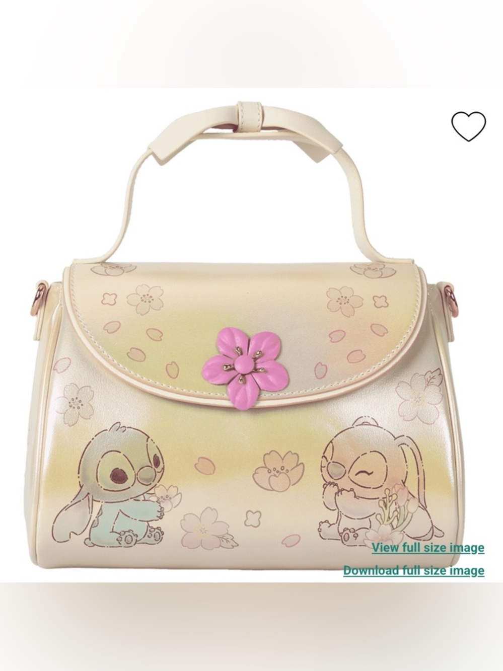 Loungefly Disney 🆕 Stitch & Angel Cherry Blossom
Bow Handle Crossbody Bag